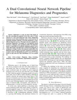 A Dual Convolutional Neural Network Pipeline for Melanoma Diagnostics
  and Prognostics