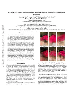 CF-NeRF: Camera Parameter Free Neural Radiance Fields with Incremental
  Learning