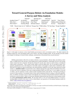 Toward General-Purpose Robots via Foundation Models: A Survey and
  Meta-Analysis