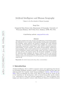 Artificial Intelligence and Human Geography