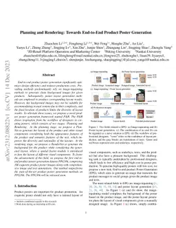 Planning and Rendering: Towards End-to-End Product Poster Generation