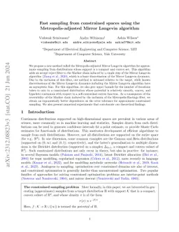 Fast sampling from constrained spaces using the Metropolis-adjusted
  Mirror Langevin algorithm