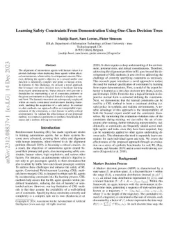 Learning Safety Constraints From Demonstration Using One-Class Decision
  Trees