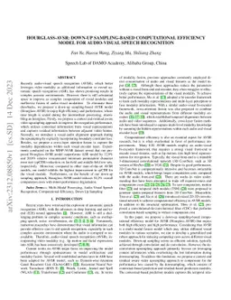Hourglass-AVSR: Down-Up Sampling-based Computational Efficiency Model
  for Audio-Visual Speech Recognition