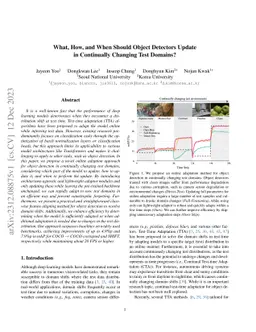 What, How, and When Should Object Detectors Update in Continually
  Changing Test Domains?