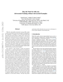 May the Noise be with you: Adversarial Training without Adversarial
  Examples