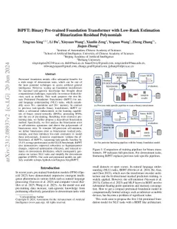 BiPFT: Binary Pre-trained Foundation Transformer with Low-rank
  Estimation of Binarization Residual Polynomials