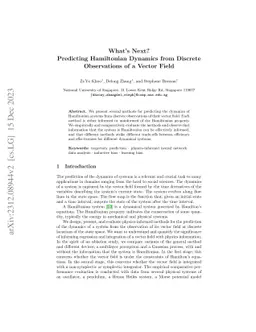 What's Next? Predicting Hamiltonian Dynamics from Discrete Observations
  of a Vector Field