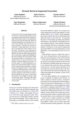 Dynamic Retrieval-Augmented Generation