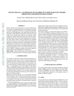 Multi-CMGAN+/+: Leveraging Multi-Objective Speech Quality Metric
  Prediction for Speech Enhancement