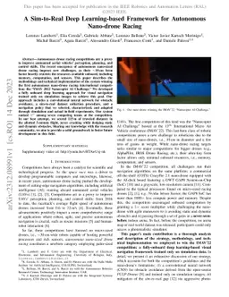 A Sim-to-Real Deep Learning-based Framework for Autonomous Nano-drone
  Racing