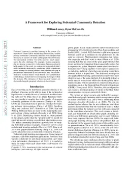 A Framework for Exploring Federated Community Detection