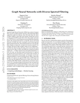 Graph Neural Networks with Diverse Spectral Filtering