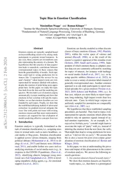 Topic Bias in Emotion Classification