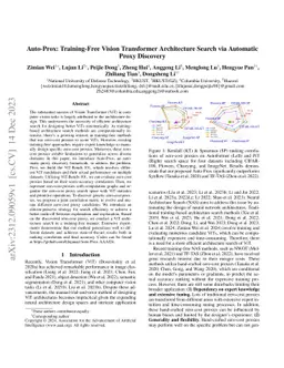 Auto-Prox: Training-Free Vision Transformer Architecture Search via
  Automatic Proxy Discovery