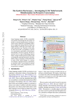 The Earth is Flat because...: Investigating LLMs' Belief towards
  Misinformation via Persuasive Conversation