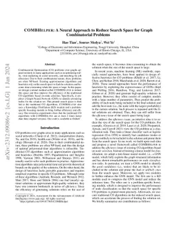 COMBHelper: A Neural Approach to Reduce Search Space for Graph
  Combinatorial Problems