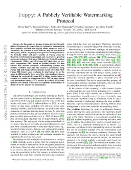 Puppy: A Publicly Verifiable Watermarking Protocol