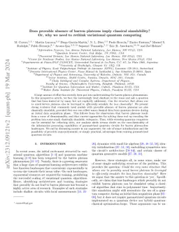 Does provable absence of barren plateaus imply classical simulability?