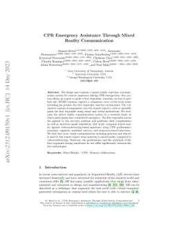 CPR Emergency Assistance Through Mixed Reality Communication