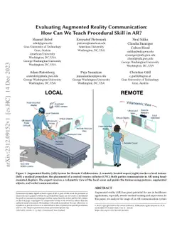 Evaluating Augmented Reality Communication: How Can We Teach Procedural
  Skill in AR?