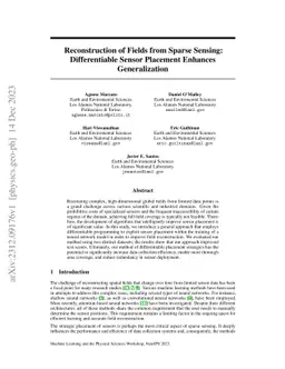 Reconstruction of Fields from Sparse Sensing: Differentiable Sensor
  Placement Enhances Generalization