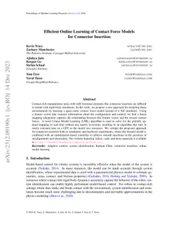 Efficient Online Learning of Contact Force Models for Connector
  Insertion