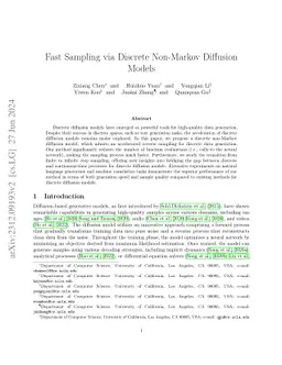 Fast Sampling via Discrete Non-Markov Diffusion Models