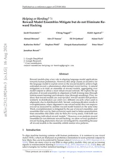 Helping or Herding? Reward Model Ensembles Mitigate but do not Eliminate
  Reward Hacking