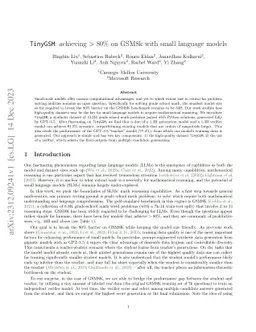TinyGSM: achieving >80% on GSM8k with small language models