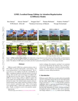 LIME: Localized Image Editing via Attention Regularization in Diffusion
  Models