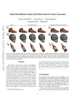 Single Mesh Diffusion Models with Field Latents for Texture Generation