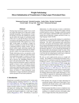Weight subcloning: direct initialization of transformers using larger
  pretrained ones