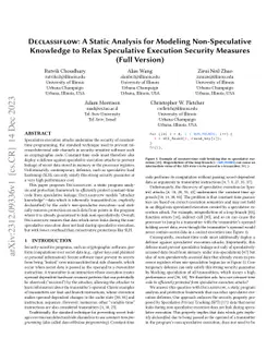 DECLASSIFLOW: A Static Analysis for Modeling Non-Speculative Knowledge
  to Relax Speculative Execution Security Measures (Full Version)