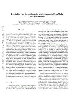 Text-Guided Face Recognition using Multi-Granularity Cross-Modal
  Contrastive Learning