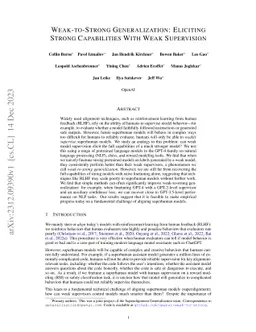 Weak-to-Strong Generalization: Eliciting Strong Capabilities With Weak
  Supervision