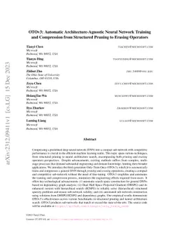 OTOv3: Automatic Architecture-Agnostic Neural Network Training and
  Compression from Structured Pruning to Erasing Operators