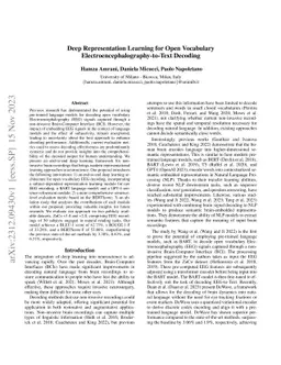 Deep Representation Learning for Open Vocabulary
  Electroencephalography-to-Text Decoding