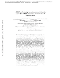 vEEGNet: learning latent representations to reconstruct EEG raw data via
  variational autoencoders