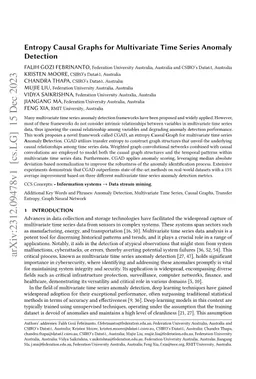 Entropy Causal Graphs for Multivariate Time Series Anomaly Detection