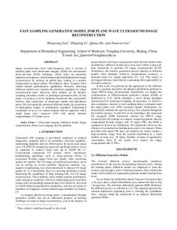 Fast Sampling generative model for Ultrasound image reconstruction