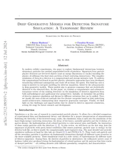 Deep Generative Models for Detector Signature Simulation: A Taxonomic
  Review
