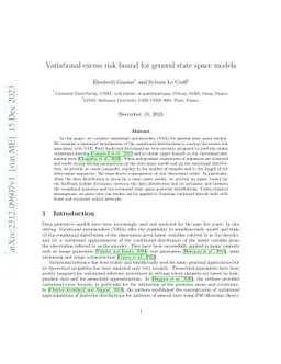 Variational excess risk bound for general state space models