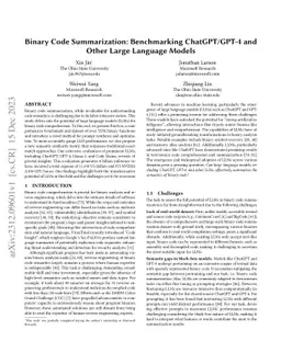 Binary Code Summarization: Benchmarking ChatGPT/GPT-4 and Other Large
  Language Models