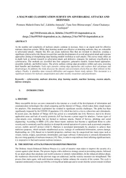 A Malware Classification Survey on Adversarial Attacks and Defences