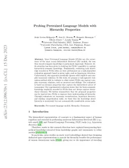Probing Pretrained Language Models with Hierarchy Properties