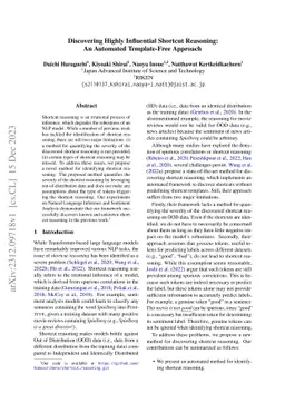 Discovering Highly Influential Shortcut Reasoning: An Automated
  Template-Free Approach