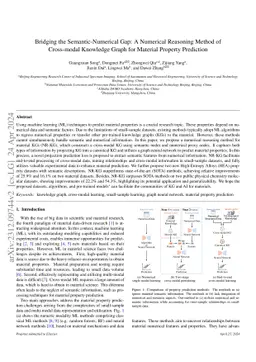 Bridging the Semantic-Numerical Gap: A Numerical Reasoning Method of
  Cross-modal Knowledge Graph for Material Property Prediction