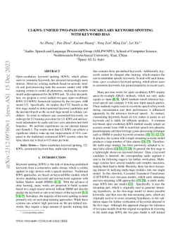 U2-KWS: Unified Two-pass Open-vocabulary Keyword Spotting with Keyword
  Bias