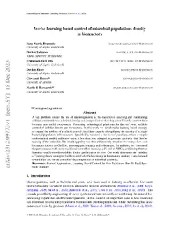 In vivo learning-based control of microbial populations density in
  bioreactors